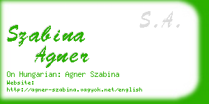 szabina agner business card